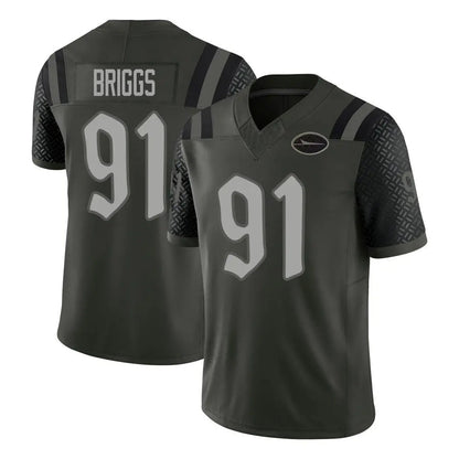Tlead NY.Jets #91 Jowon Briggs Player Green Limited 2025 Rivalries Collection Home Game Stitched Jerseys