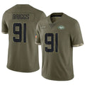 Tlead NY.Jets #91 Jowon Briggs Player Olive Salute To Service Limited Stitched Jerseys