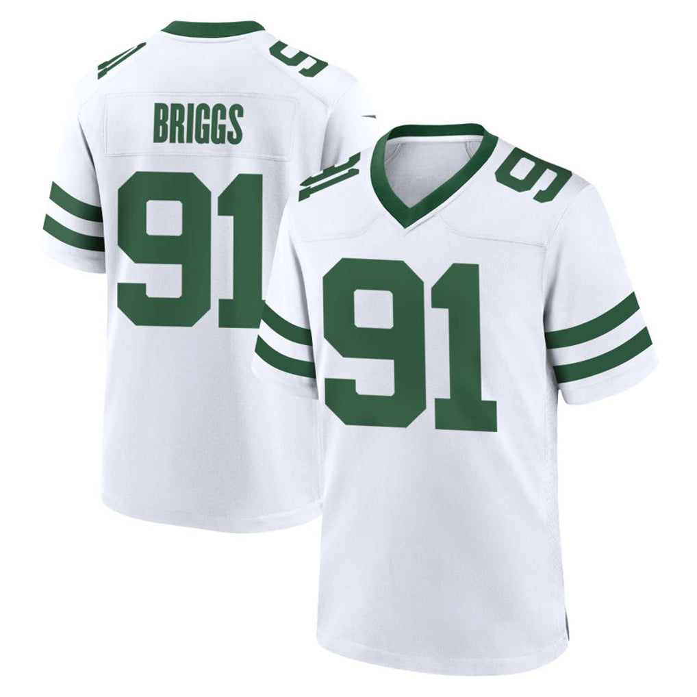 Tlead NY.Jets #91 Jowon Briggs Player White Legacy Home Game Stitched Jerseys