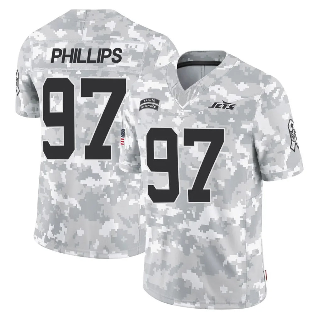 Tlead NY.Jets #97 Harrison Phillips Player Arctic Camo Salute to Service Limited Game Stitched Jerseys