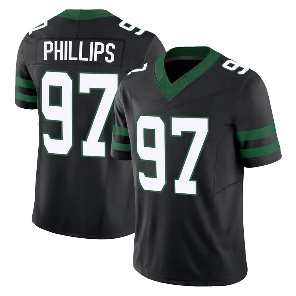 Tlead NY.Jets #97 Harrison Phillips Player Black Limited Legacy Vapor F.U.S.E. Home Game Stitched Jerseys