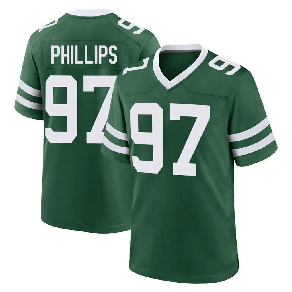 Tlead NY.Jets #97 Harrison Phillips Player Green Legacy Home Game Stitched Jerseys