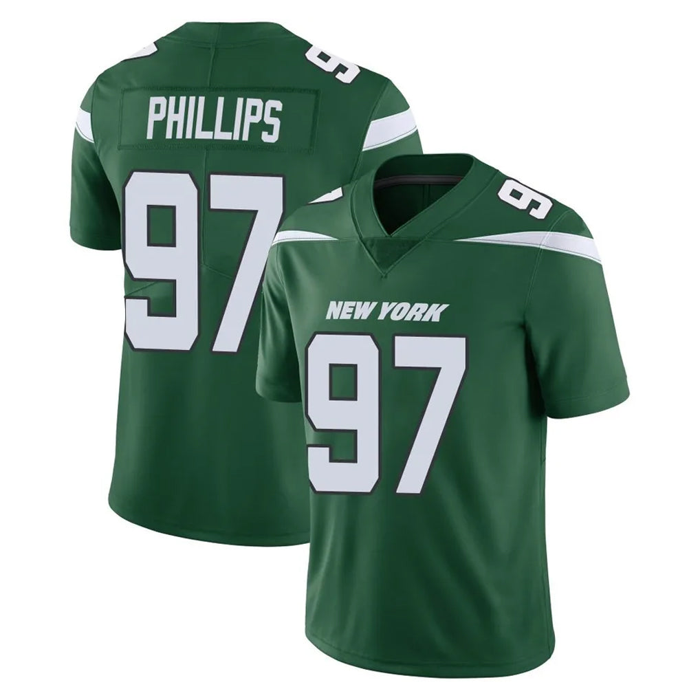 Tlead NY.Jets #97 Harrison Phillips Player Green Limited Vapor Home Game Stitched Jerseys