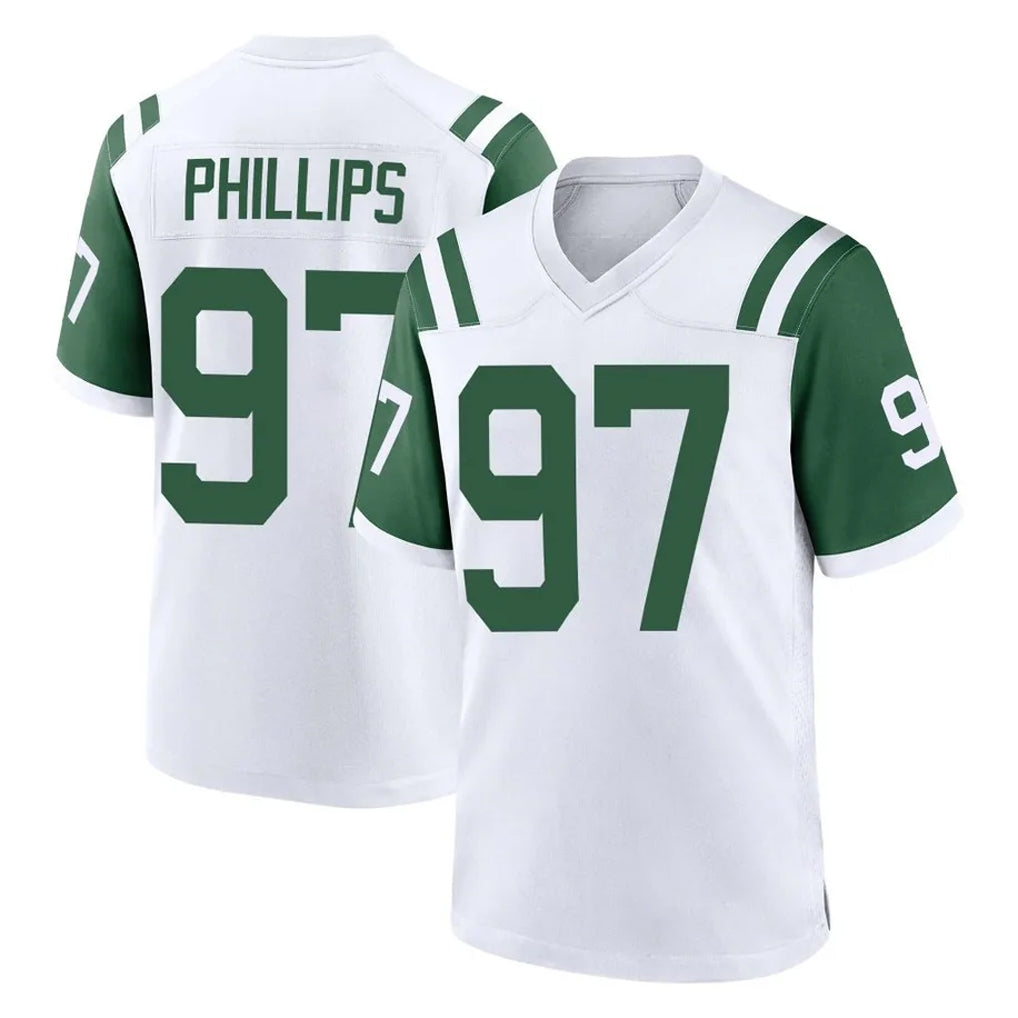 Tlead NY.Jets #97 Harrison Phillips Player White Classic Home Game Stitched Jerseys