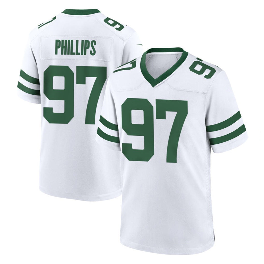 Tlead NY.Jets #97 Harrison Phillips Player White Legacy Home Game Stitched Jerseys
