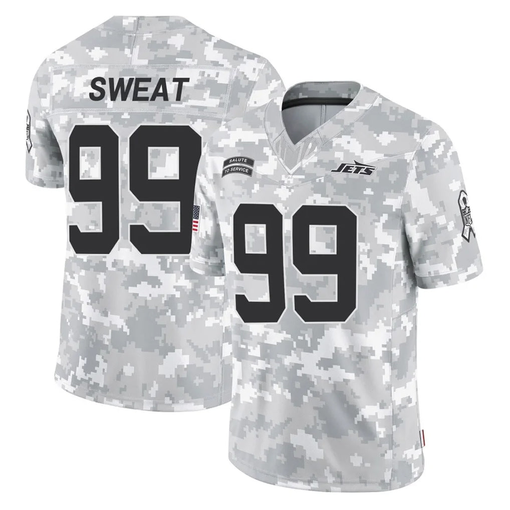 Tlead NY.Jets #99 T'Vondre Sweat Player Arctic Camo Salute to Service Limited Game Stitched Jerseys