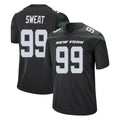 Tlead NY.Jets #99 T'Vondre Sweat Player Stealth Black Home Game Stitched Jerseys