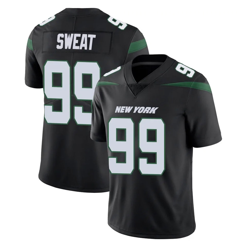 Tlead NY.Jets #99 T'Vondre Sweat Player Stealth Black Limited Vapor Home Game Stitched Jerseys