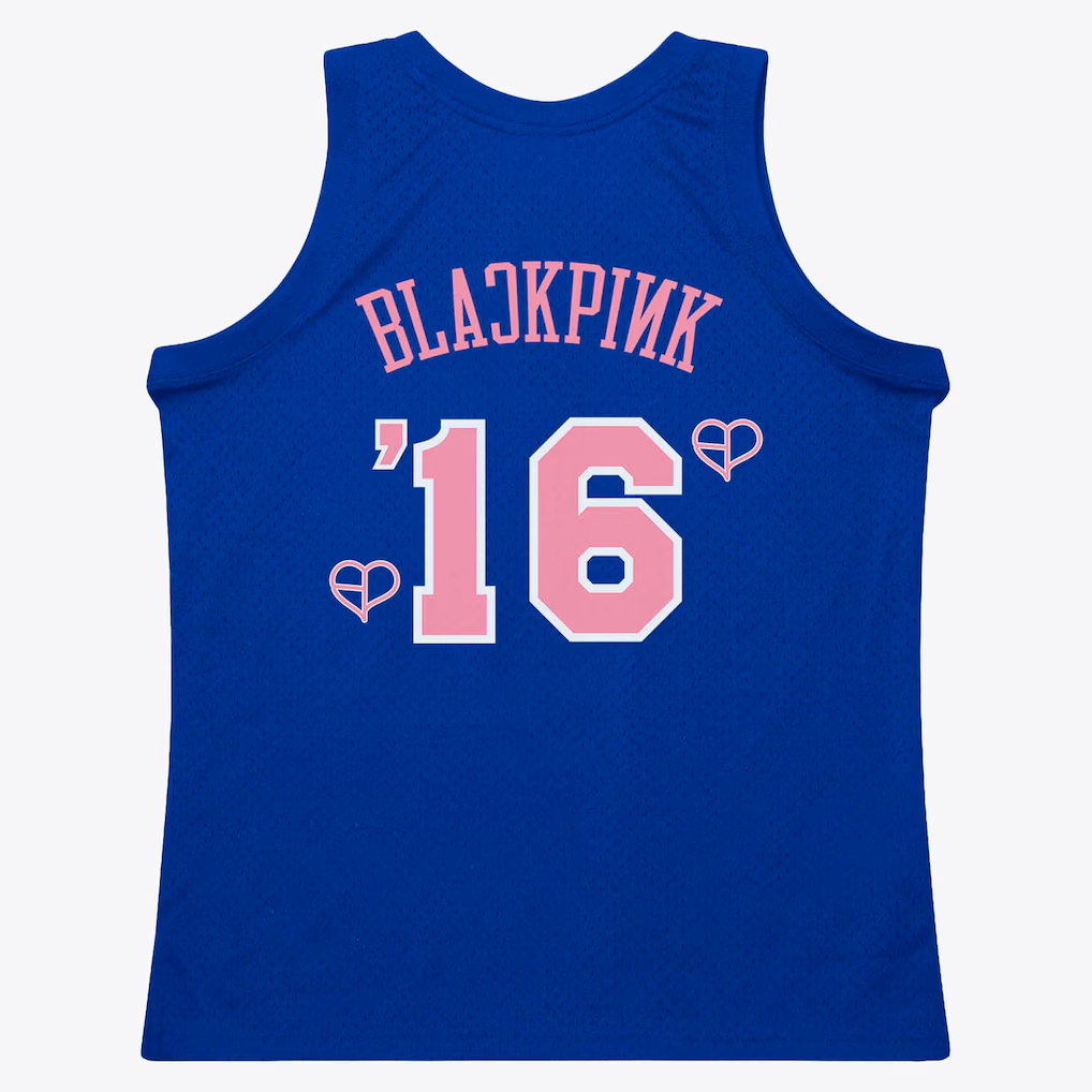 Tlead NY.Knicks Mitchell & Ness x BLACKPINK Blue Hardwood Classics Swingman Jerseys - Limited Edition