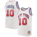 Tlead NY.Knicks #10 Walt Frazier Mitchell & Ness White Hardwood Classics Swingman Jerseys
