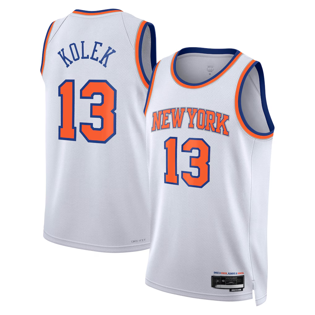 Tlead NY.Knicks #13 Tyler Kolek White Swingman Jerseys - Association Edition