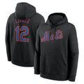 Tlead NY.Mets #12 Francisco Lindor Player Black Club Pullover Hoodie Game Stitched Jerseys