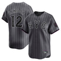 Tlead NY.Mets #12 Francisco Lindor Player Gray City Connect Limited Stitched Jerseys