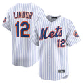 Tlead NY.Mets #12 Francisco Lindor Player White Home Limited Stitched Jerseys
