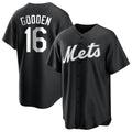 Tlead NY.Mets #16 Dwight Gooden Player Black Home Game Stitched Jerseys