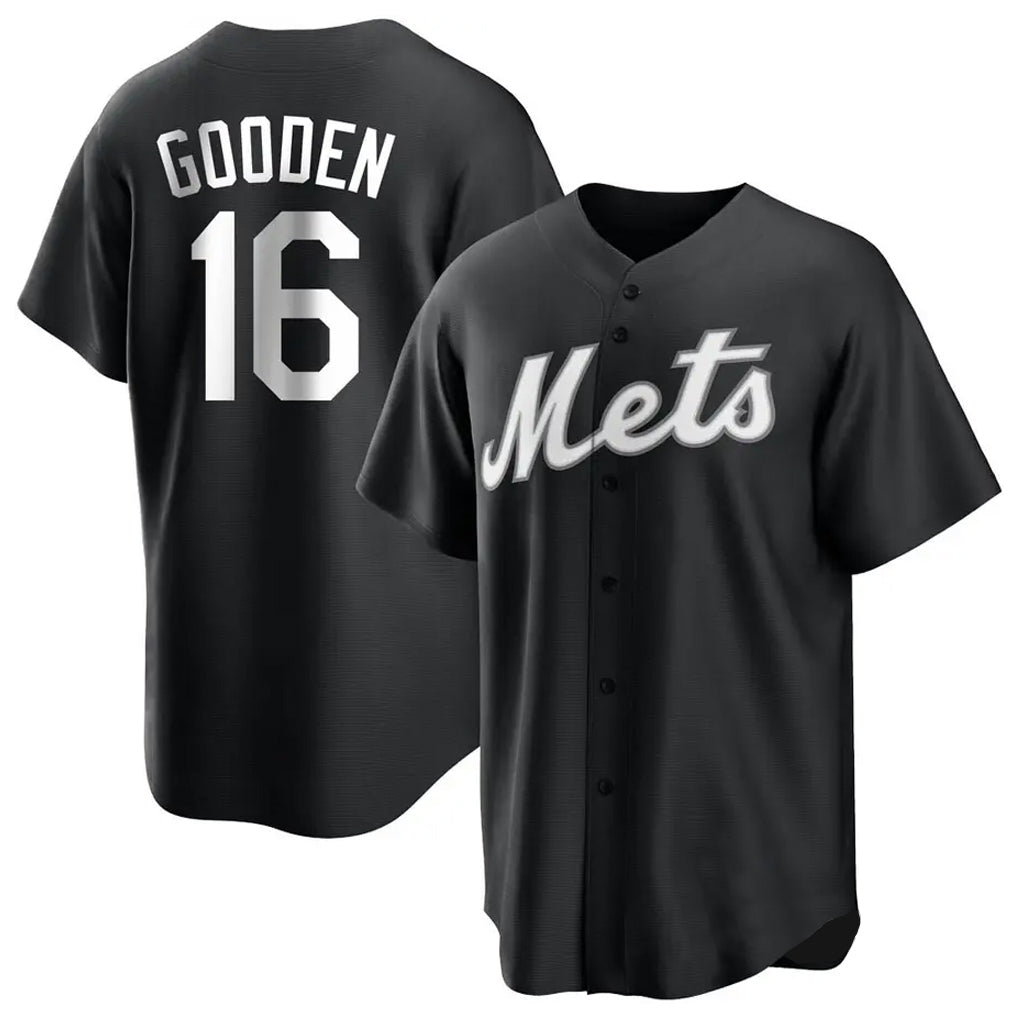 Tlead NY.Mets #16 Dwight Gooden Player Black Home Game Stitched Jerseys