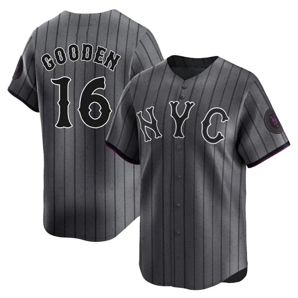 Tlead NY.Mets #16 Dwight Gooden Player Gray City Connect Limited Stitched Jerseys