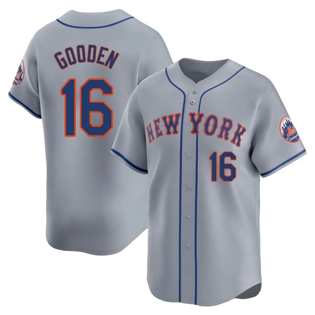Tlead NY.Mets #16 Dwight Gooden Player Gray Road Limited Home Stitched Jerseys