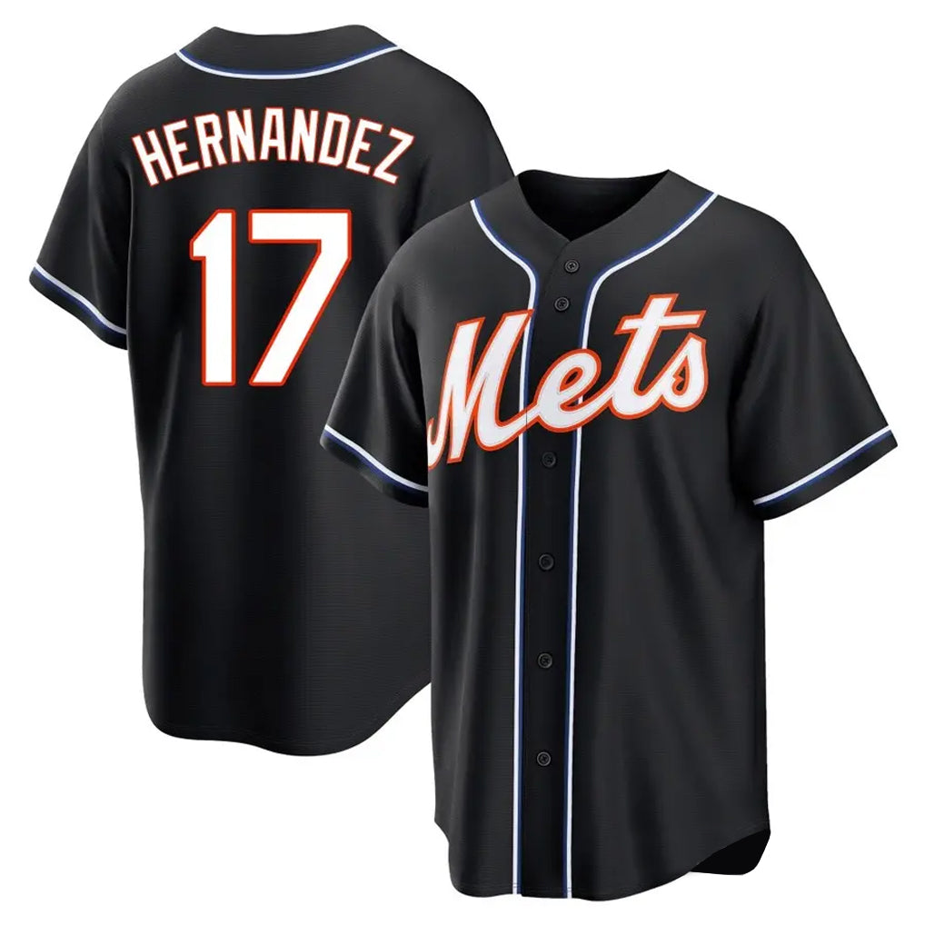 Tlead NY.Mets #17 Keith Hernandez Player Black Fashion Out Game Stitched Jerseys
