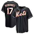 Tlead NY.Mets #17 Keith Hernandez Player Black Fashion Out Game Stitched Jerseys