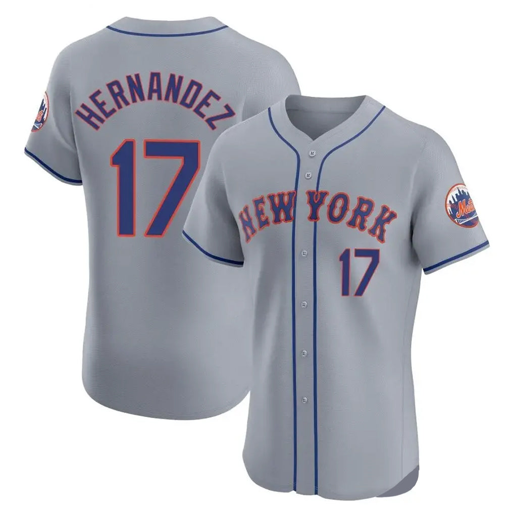 Tlead NY.Mets #17 Keith Hernandez Player Gray Road Limited Elite Home Stitched Jerseys