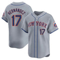 Tlead NY.Mets #17 Keith Hernandez Player Gray Road Limited Home Stitched Jerseys