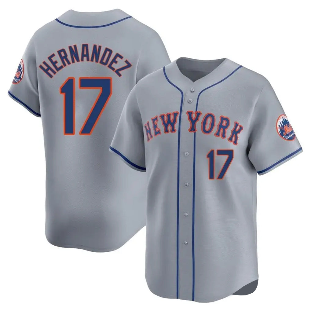 Tlead NY.Mets #17 Keith Hernandez Player Gray Road Limited Home Stitched Jerseys