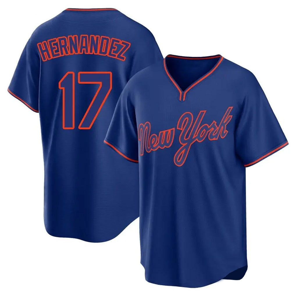 Tlead NY.Mets #17 Keith Hernandez Player Royal T-shirt Home Game Stitched Jerseys