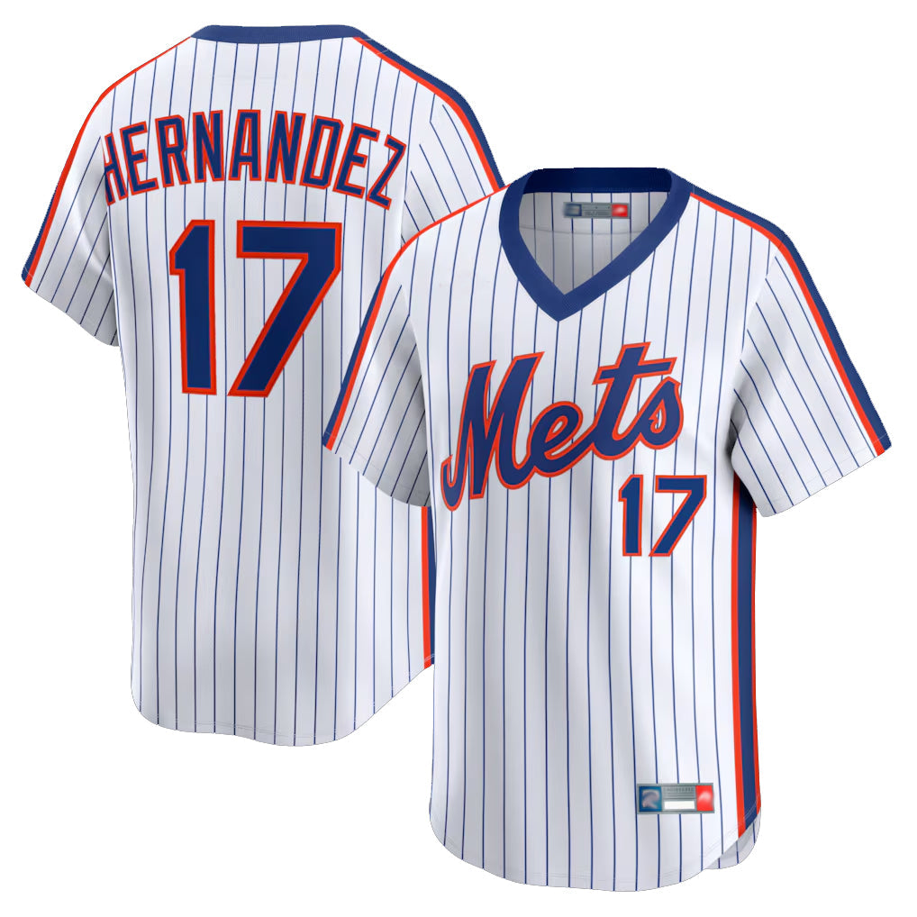 Tlead NY.Mets #17 Keith Hernandez Player White Cooperstown Collection T-shirt Game Stitched Jerseys