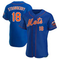 Tlead NY.Mets #18 Darryl Strawberry Player Royal Limited Elite Home Stitched Jerseys