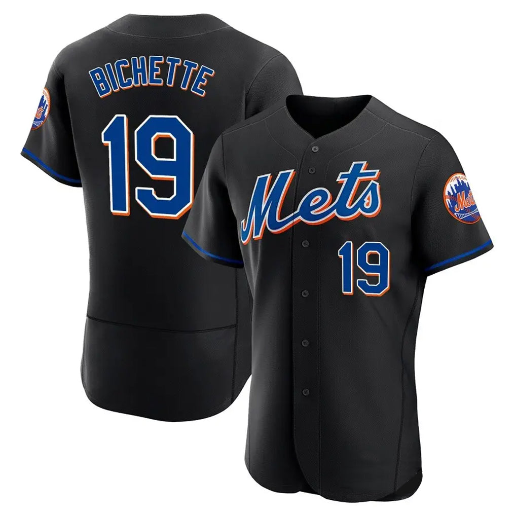 Tlead NY.Mets #19 Bo Bichette Player Black Replica Home Limited Elite Stitched Jerseys