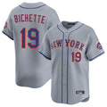 Tlead NY.Mets #19 Bo Bichette Player Gray Road Limited Home Stitched Jerseys