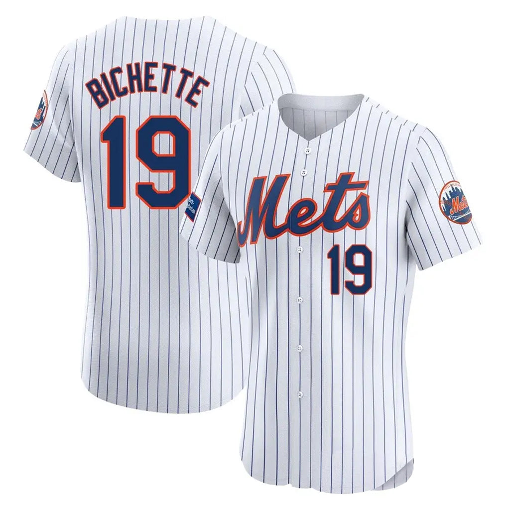Tlead NY.Mets #19 Bo Bichette Player White Home Limited Elite Stitched Jerseys