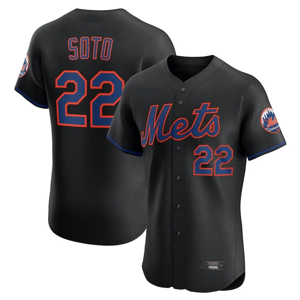 Tlead NY.Mets #22 Juan Soto Player Black Home Limited Elite Stitched Jerseys