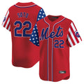 Tlead NY.Mets #22 Juan Soto Player Red 2025 Independence Day Vapor Premier Limited  Stitched Jerseys