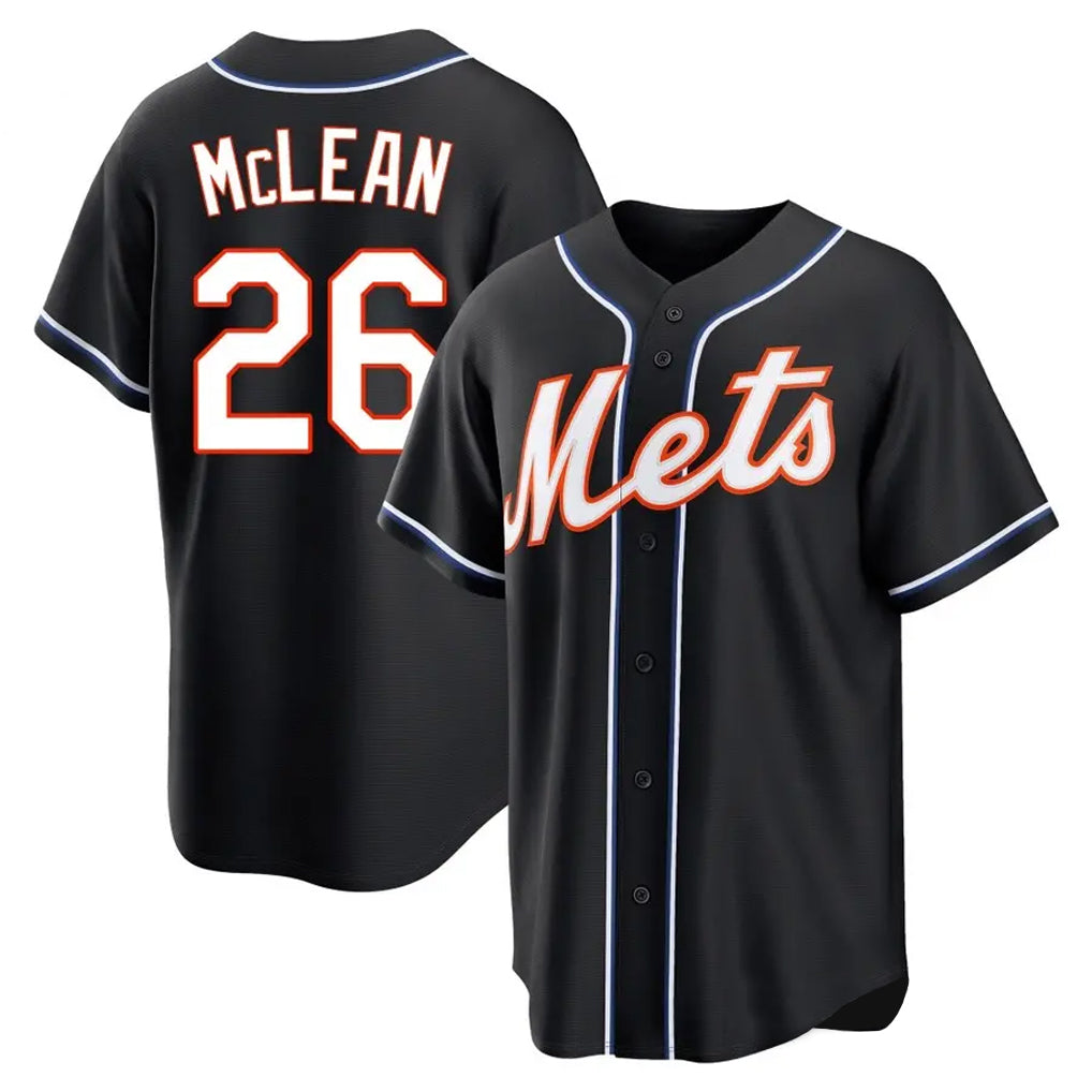 Tlead NY.Mets #26 Nolan McLean Player Black Fashion Out Game Stitched Jerseys