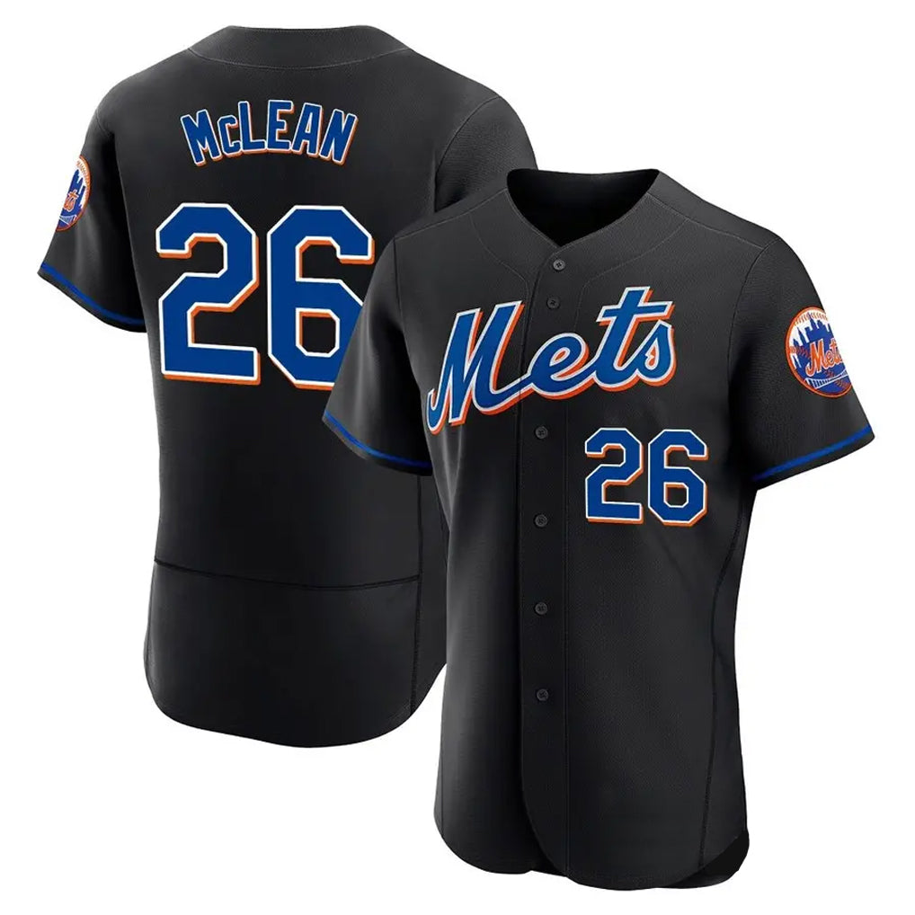 Tlead NY.Mets #26 Nolan McLean Player Black Replica Home Limited Elite Stitched Jerseys