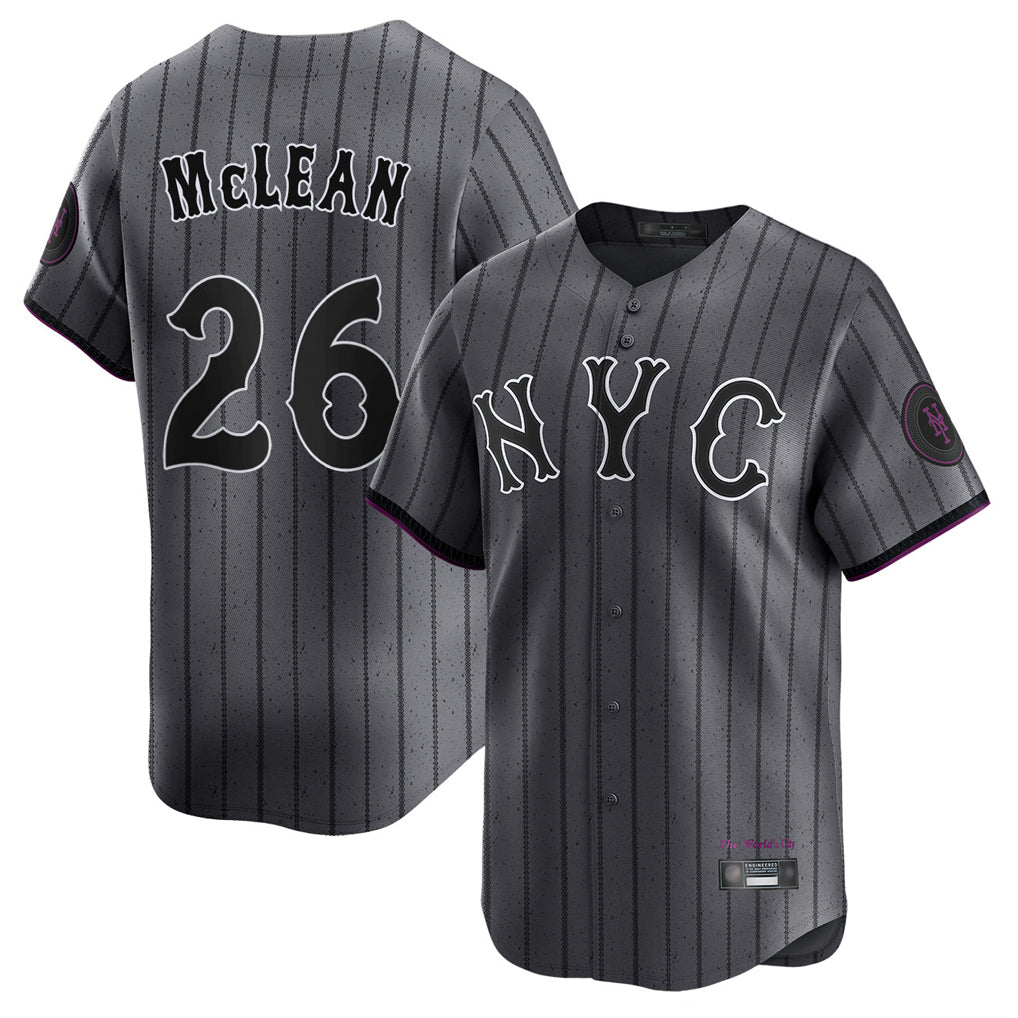 Tlead NY.Mets #26 Nolan McLean Player Gray City Connect Limited Stitched Jerseys