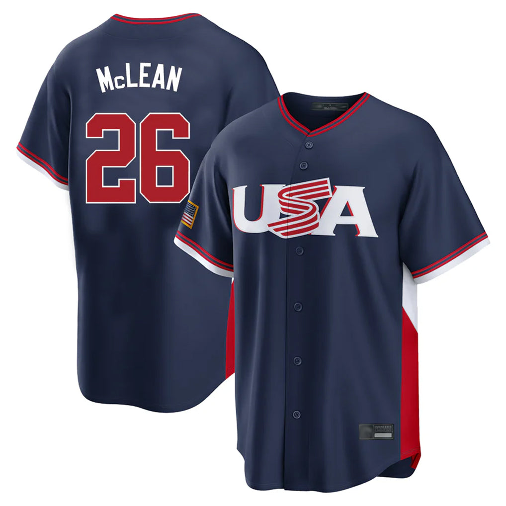 Tlead NY.Mets #26 Nolan McLean Player Navy USA 2026 World Classic Home Limited Stitched Jerseys