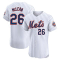 Tlead NY.Mets #26 Nolan McLean Player White Home Limited Elite Stitched Jerseys