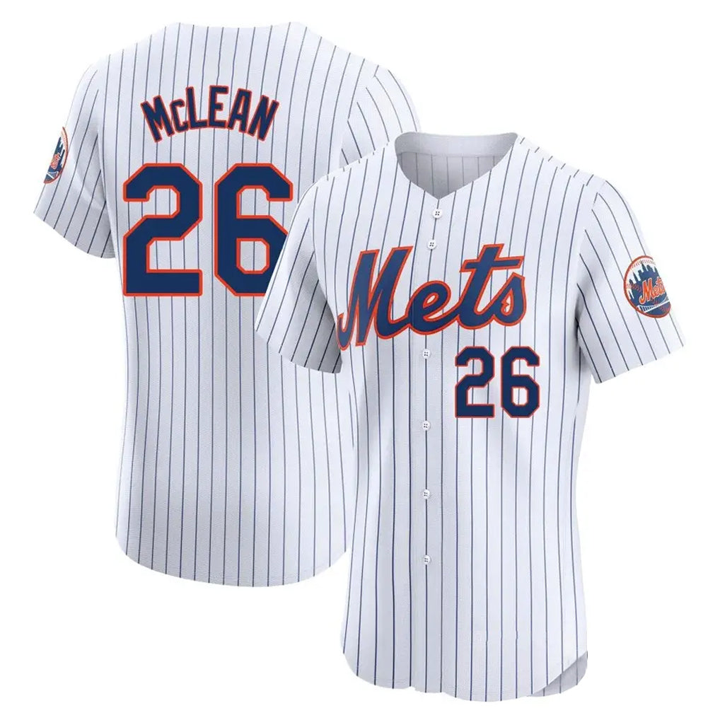 Tlead NY.Mets #26 Nolan McLean Player White Home Limited Elite Stitched Jerseys