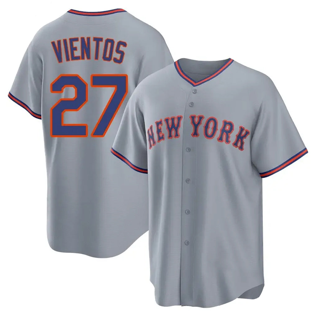 Tlead NY.Mets #27 Mark Vientos Player Gray Road Home Game Stitched Jerseys