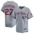 Tlead NY.Mets #27 Mark Vientos Player Gray Road Limited Home Stitched Jerseys
