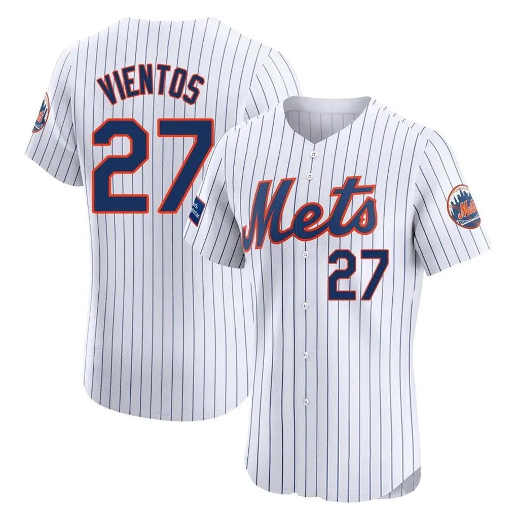 Tlead NY.Mets #27 Mark Vientos Player White Home Limited Elite Stitched Jerseys