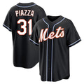 Tlead NY.Mets #31 Mike Piazza Player Black Fashion Out Game Stitched Jerseys