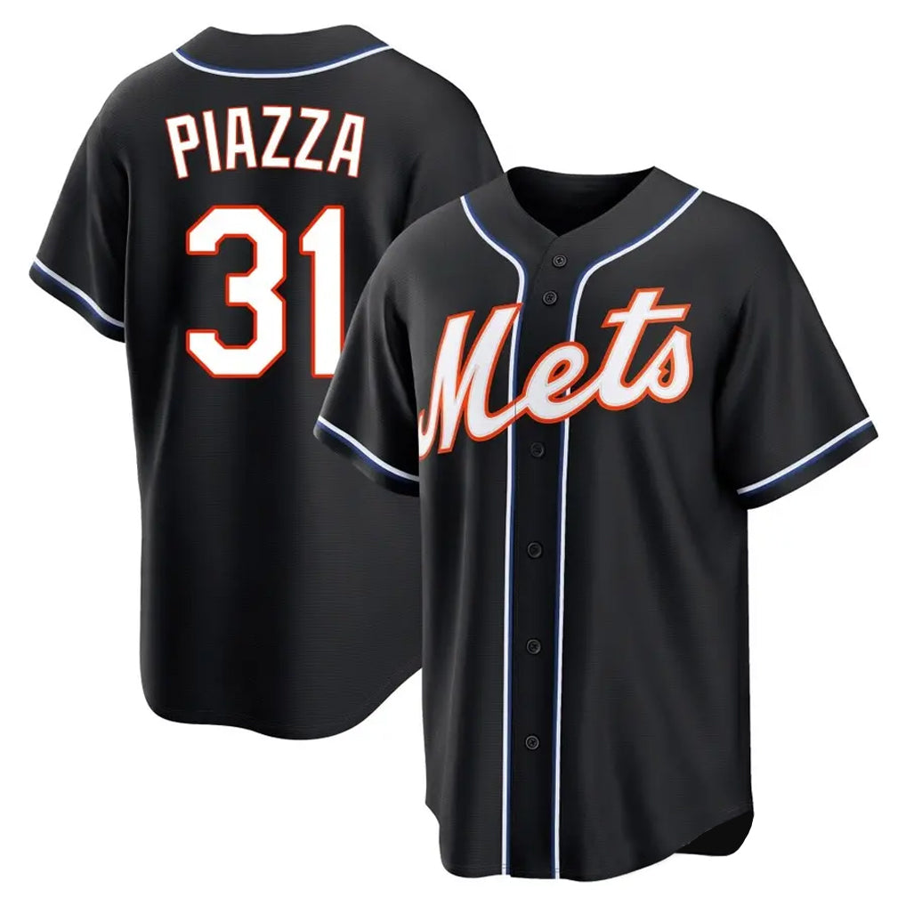 Tlead NY.Mets #31 Mike Piazza Player Black Fashion Out Game Stitched Jerseys