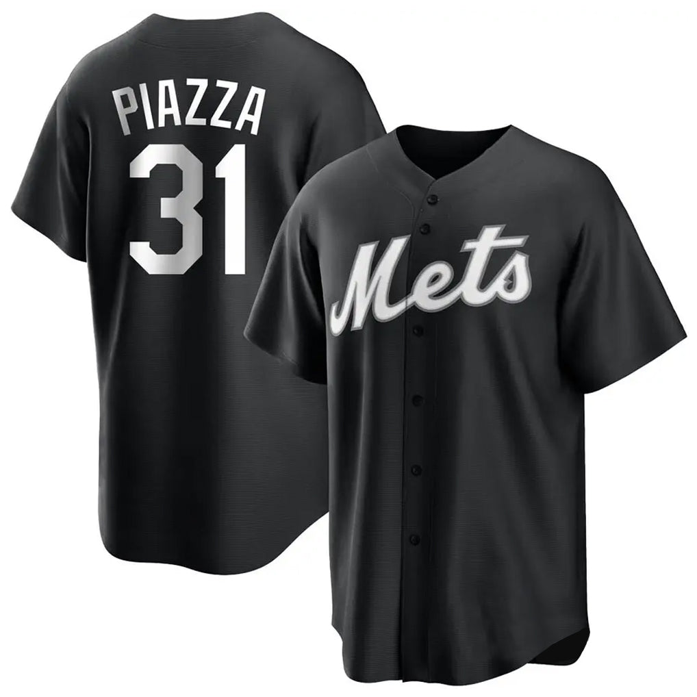 Tlead NY.Mets #31 Mike Piazza Player Black Home Game Stitched Jerseys