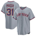 Tlead NY.Mets #31 Mike Piazza Player Gray Road Home Game Stitched Jerseys