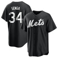 Tlead NY.Mets #34 Kodai Senga Player Black Home Game Stitched Jerseys