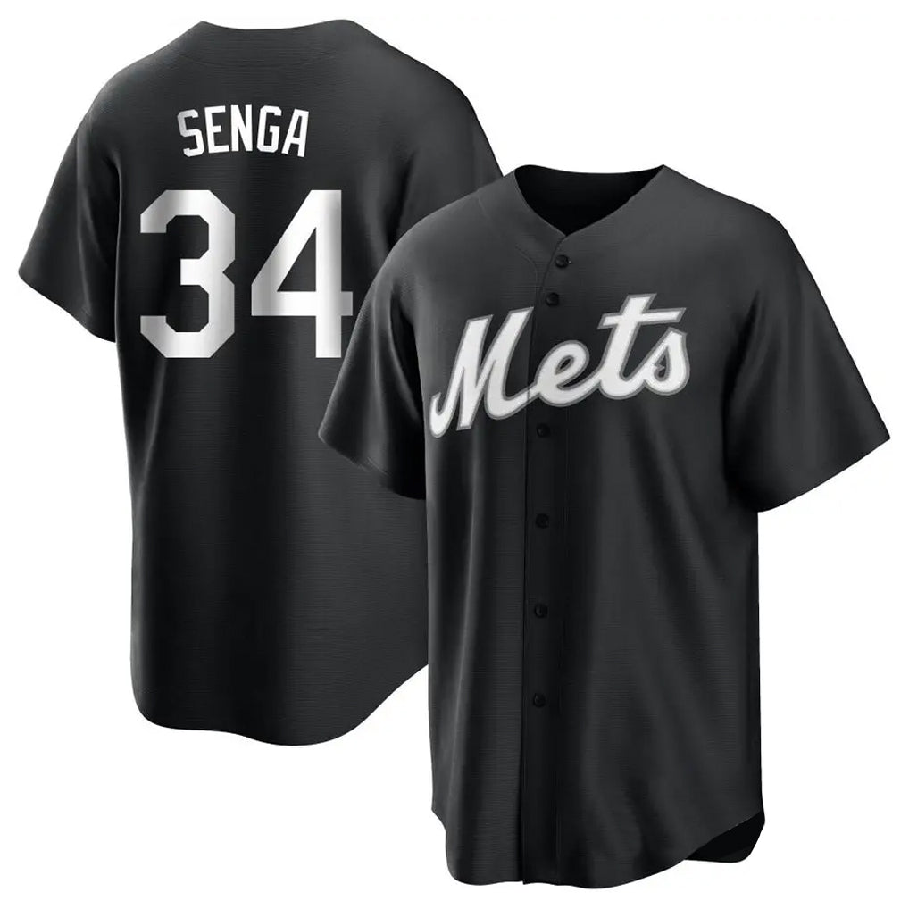 Tlead NY.Mets #34 Kodai Senga Player Black Home Game Stitched Jerseys